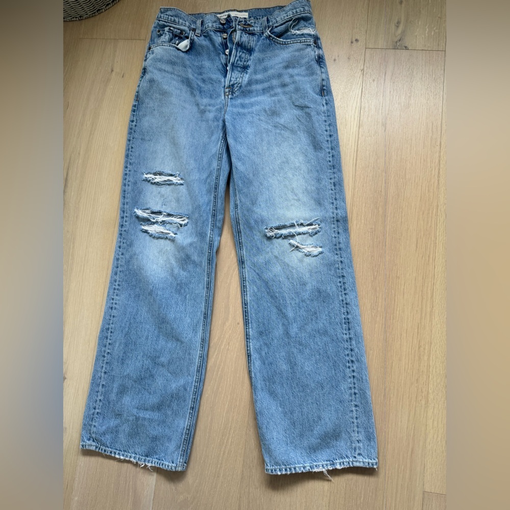 GRLFRIEND CITY DISTRESSED JEANS- SIZE 30- LOST PALMS COLORWAY